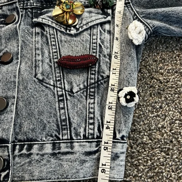 ALICE + OLIVIA EMBELLISHED DENIM JACKET SZ XS - Picture 11 of 13